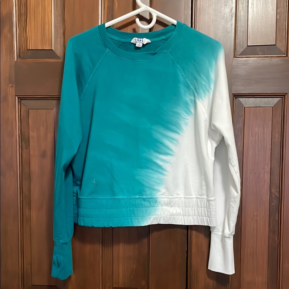Joylab Teal and White Ombre Sweatshirt